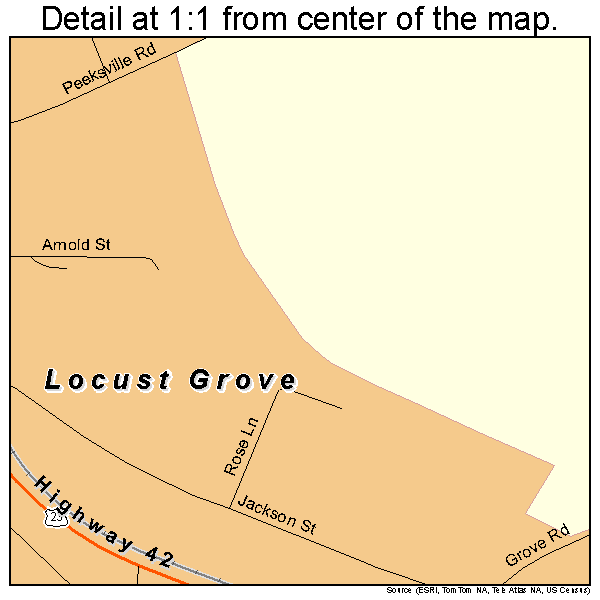 Locust Grove, Georgia road map detail