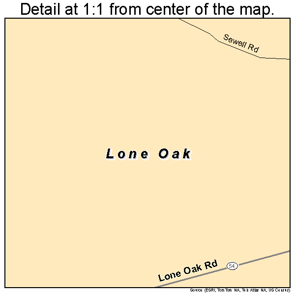 Lone Oak, Georgia road map detail