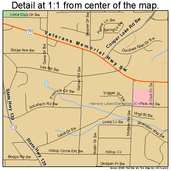 Mableton, Georgia road map detail