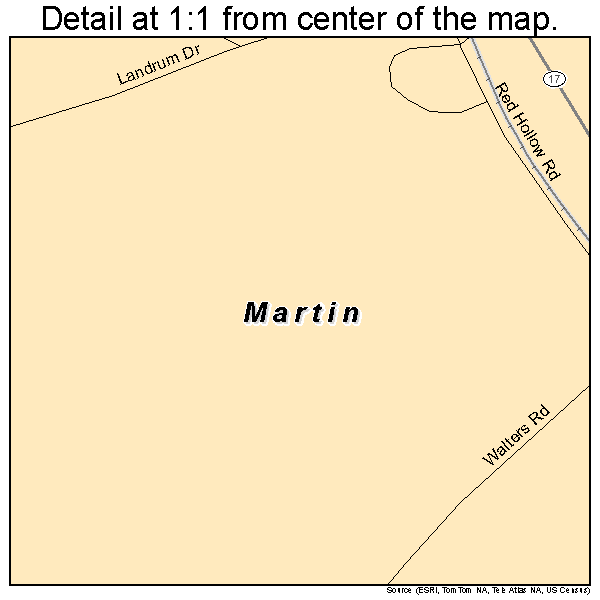 Martin, Georgia road map detail