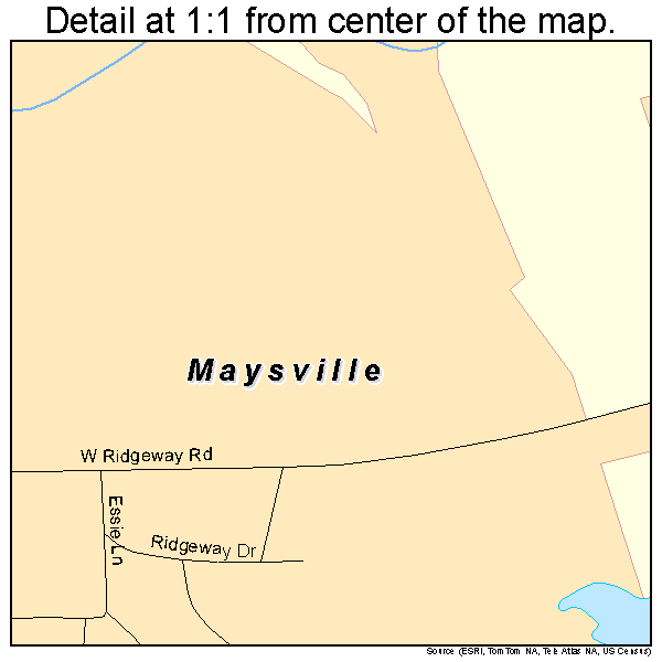 Maysville, Georgia road map detail