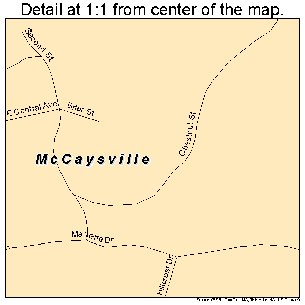 McCaysville, Georgia road map detail