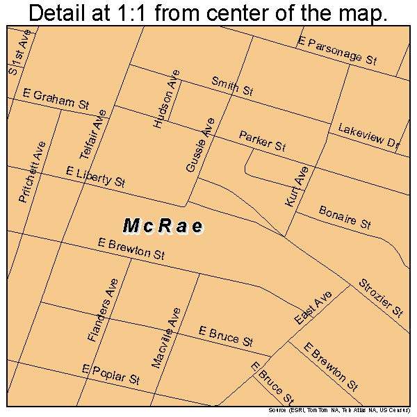 McRae, Georgia road map detail