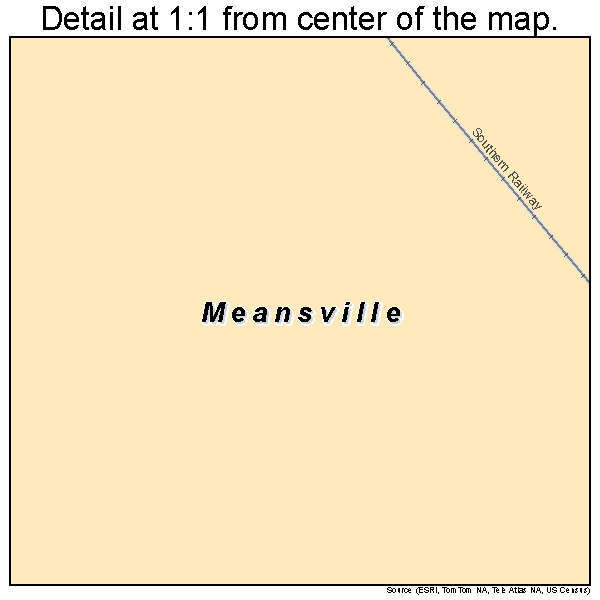 Meansville, Georgia road map detail