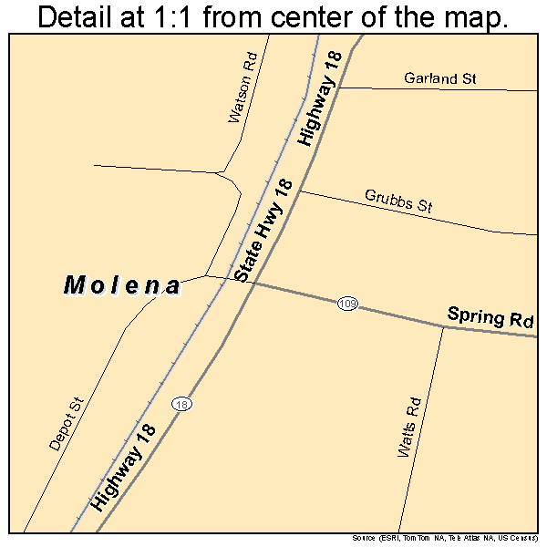 Molena, Georgia road map detail