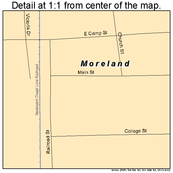 Moreland, Georgia road map detail
