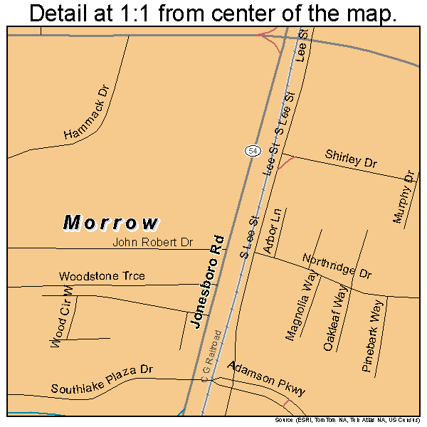 Morrow, Georgia road map detail