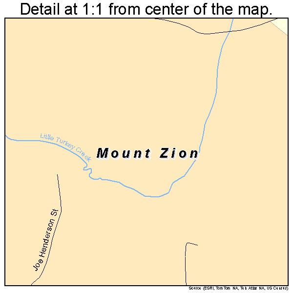 Mount Zion, Georgia road map detail
