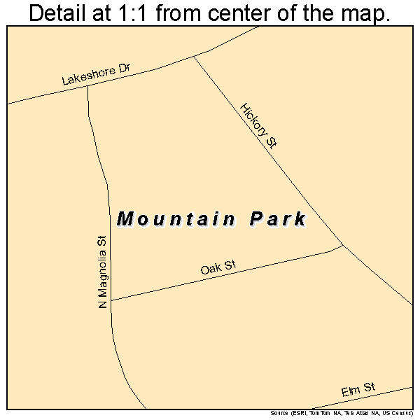 Mountain Park, Georgia road map detail