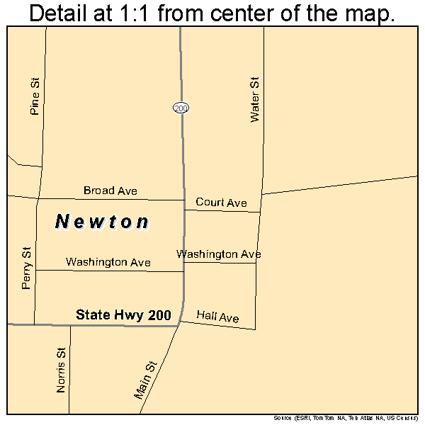 Newton, Georgia road map detail