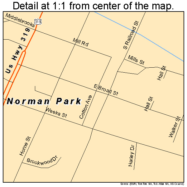 Norman Park, Georgia road map detail