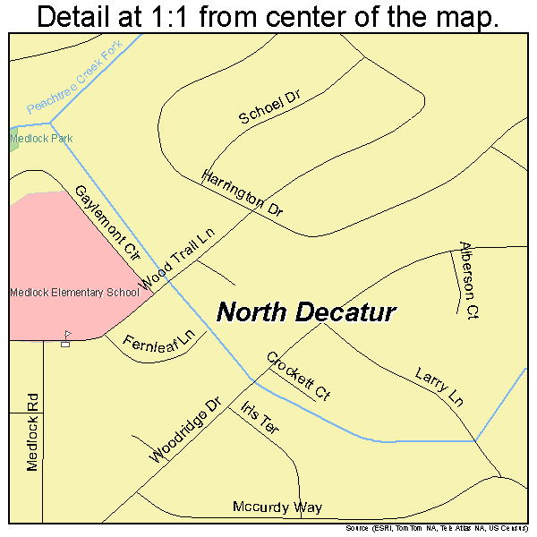 North Decatur, Georgia road map detail