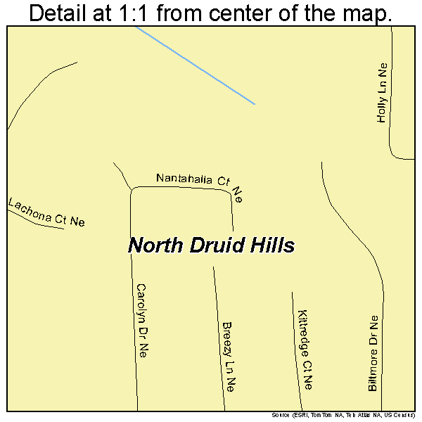 North Druid Hills, Georgia road map detail
