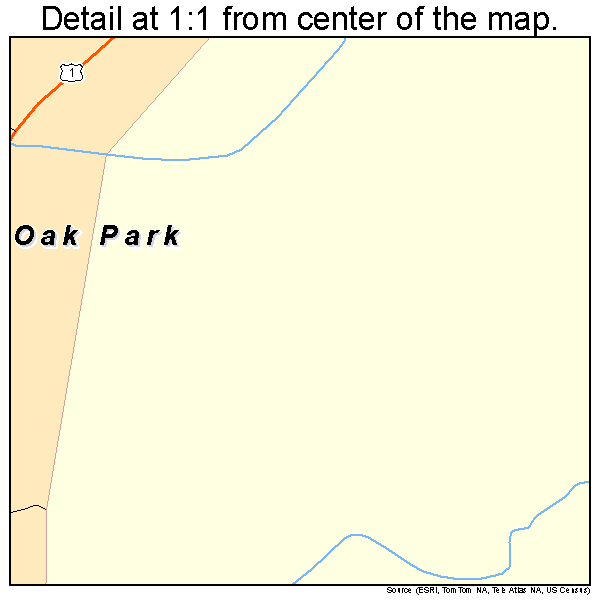 Oak Park, Georgia road map detail