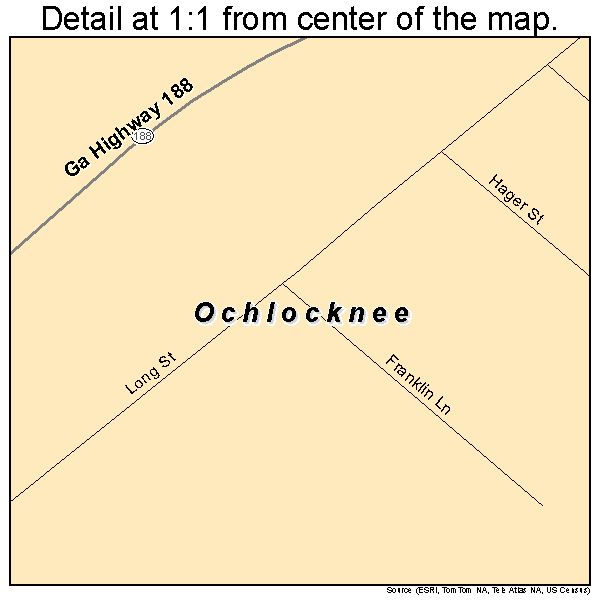 Ochlocknee, Georgia road map detail