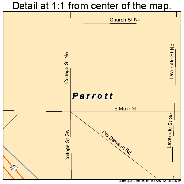 Parrott, Georgia road map detail