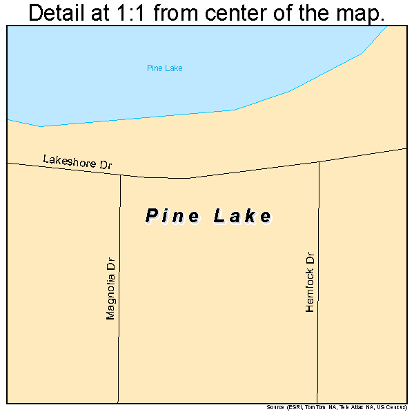 Pine Lake, Georgia road map detail