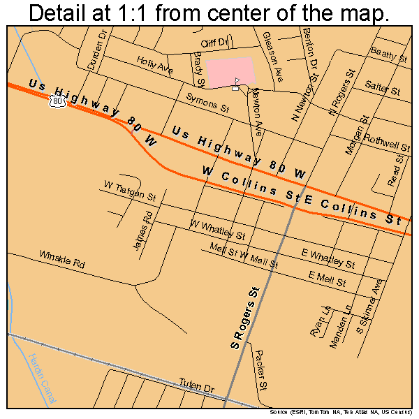 Pooler, Georgia road map detail