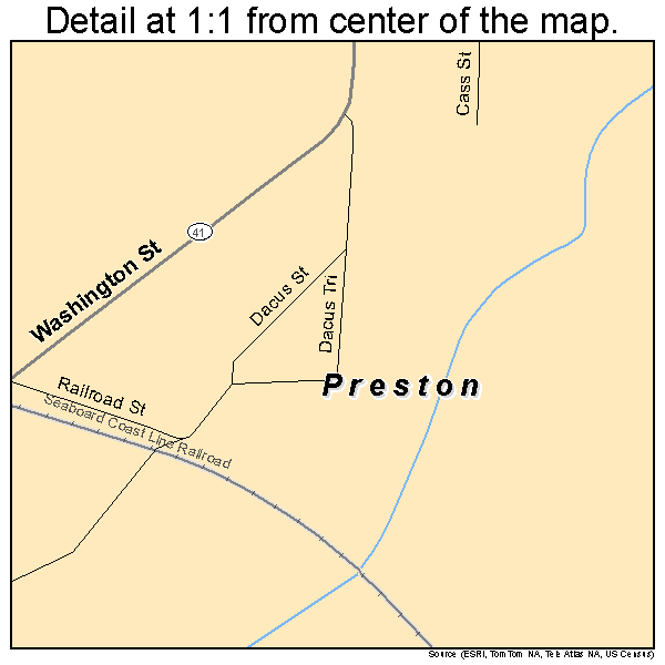 Preston, Georgia road map detail