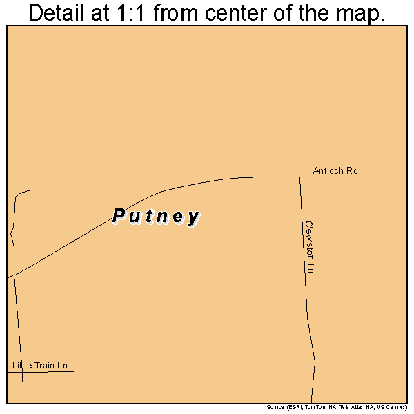 Putney, Georgia road map detail