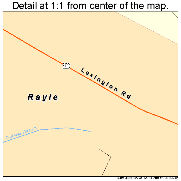 Rayle, Georgia road map detail