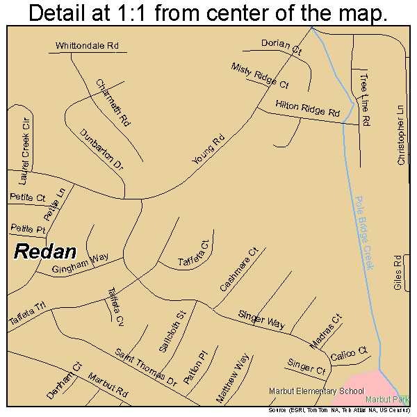 Redan, Georgia road map detail