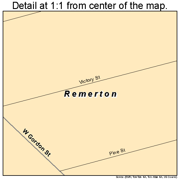 Remerton, Georgia road map detail