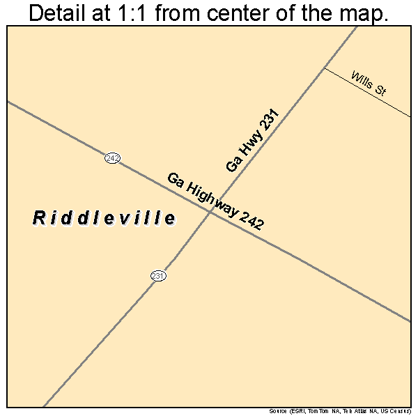 Riddleville, Georgia road map detail