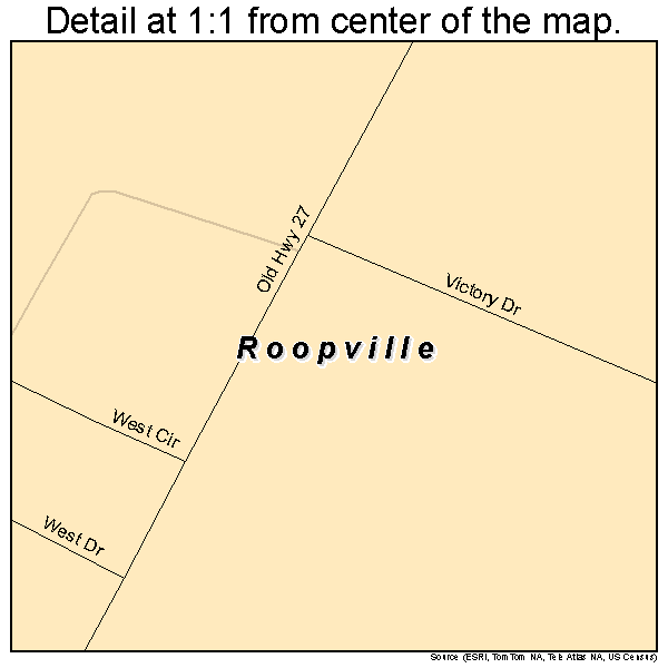 Roopville, Georgia road map detail