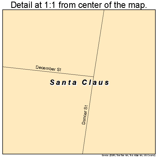 Santa Claus, Georgia road map detail