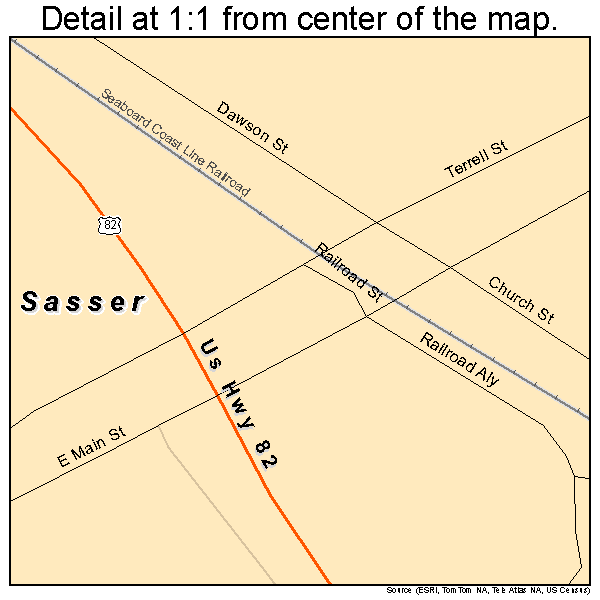 Sasser, Georgia road map detail