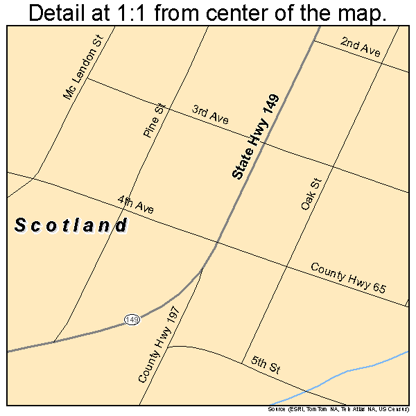 Scotland, Georgia road map detail