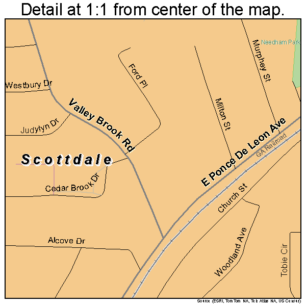 Scottdale, Georgia road map detail