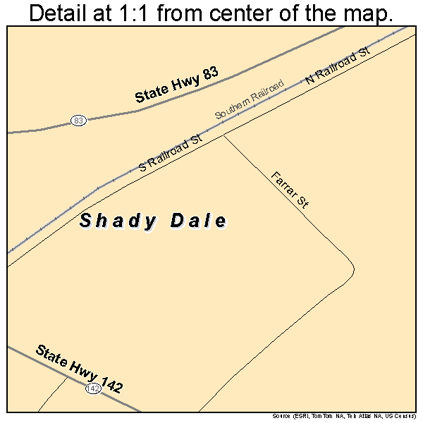 Shady Dale, Georgia road map detail