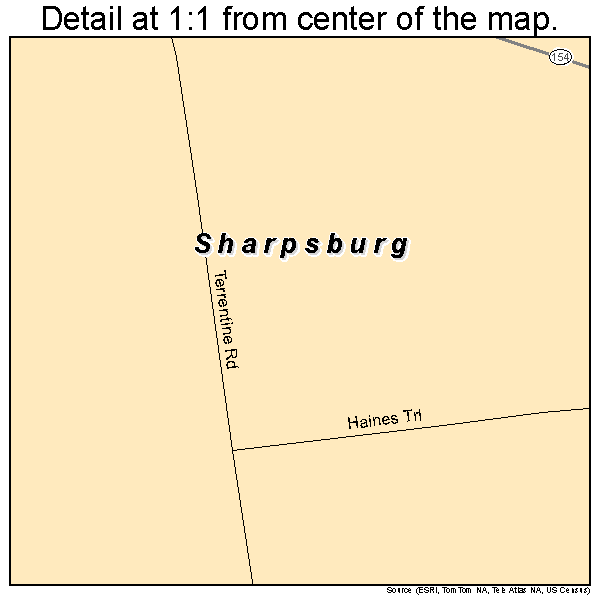 Sharpsburg, Georgia road map detail