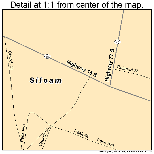 Siloam, Georgia road map detail