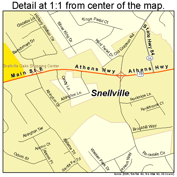 Snellville, Georgia road map detail