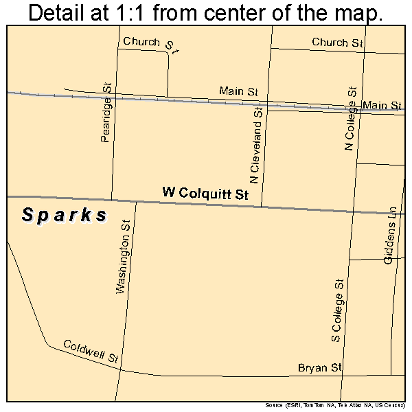 Sparks, Georgia road map detail
