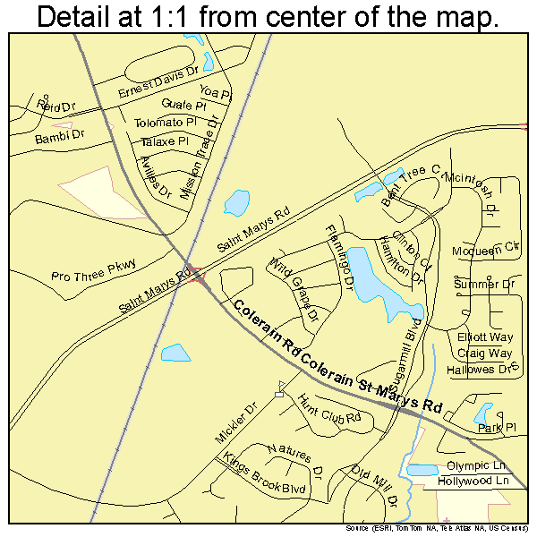 St. Marys, Georgia road map detail