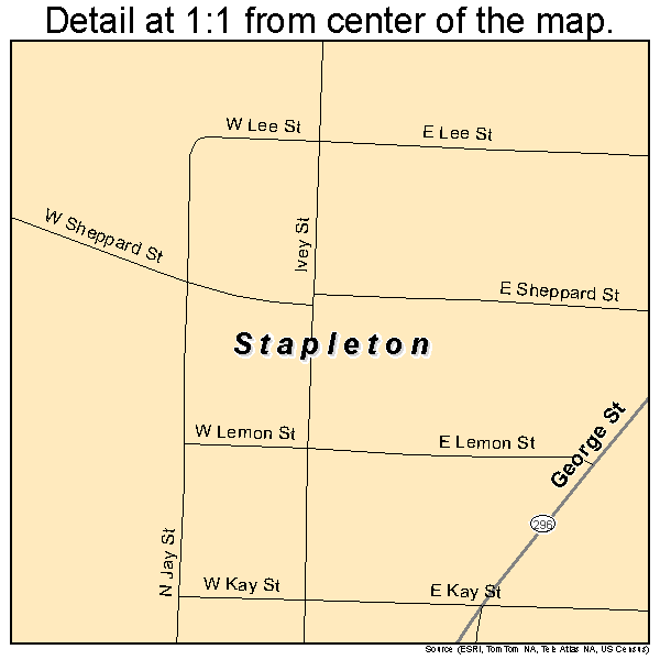 Stapleton, Georgia road map detail