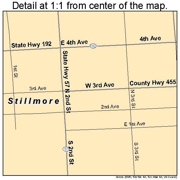 Stillmore, Georgia road map detail