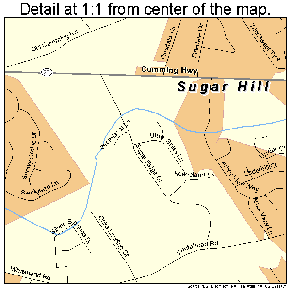 Sugar Hill, Georgia road map detail