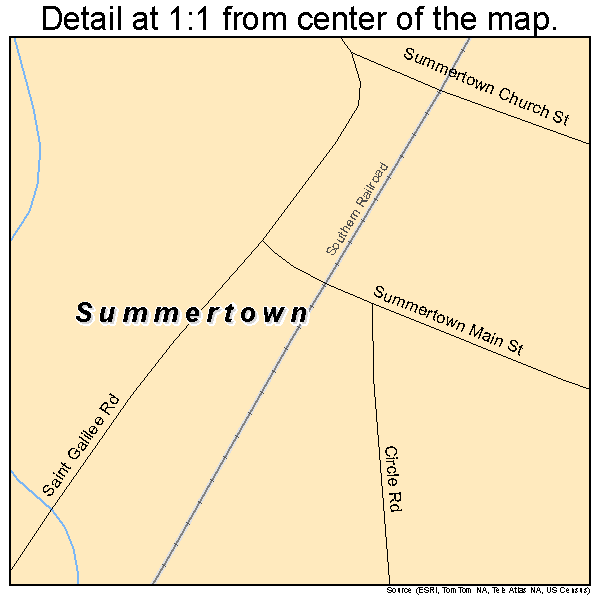 Summertown, Georgia road map detail