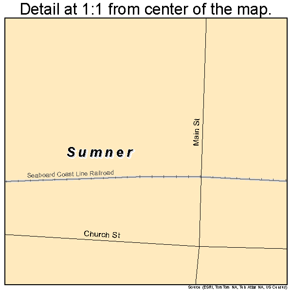 Sumner, Georgia road map detail
