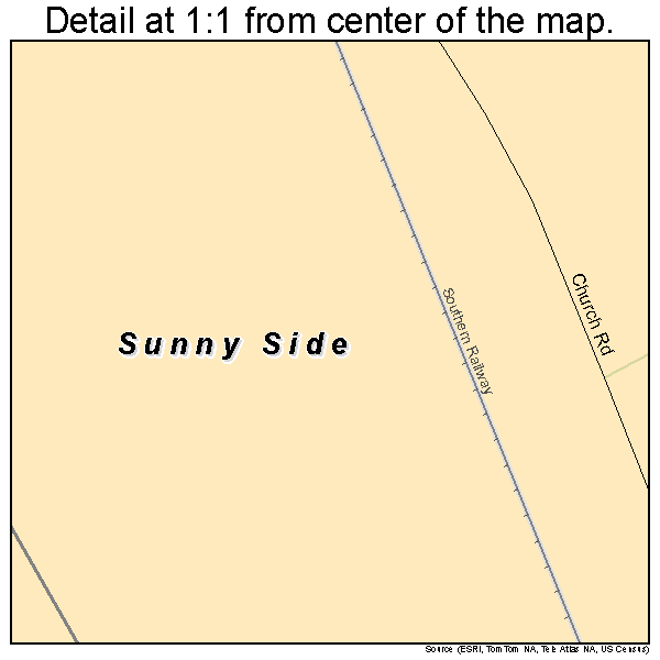 Sunny Side, Georgia road map detail