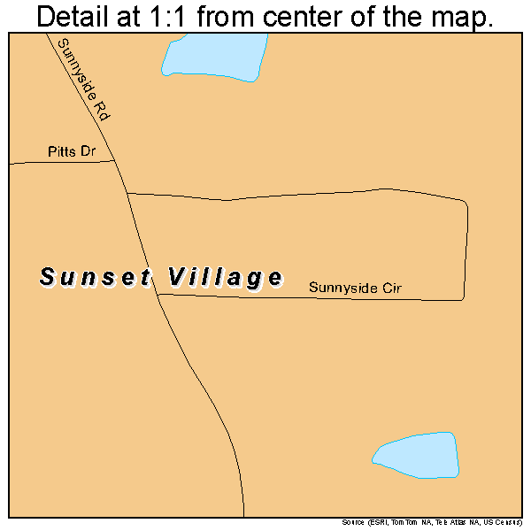 Sunset Village, Georgia road map detail