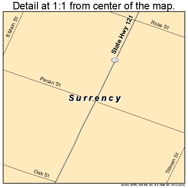Surrency, Georgia road map detail