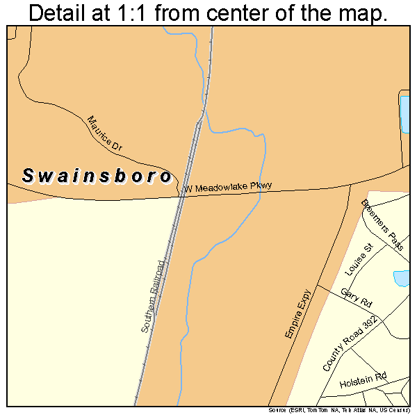 Swainsboro, Georgia road map detail