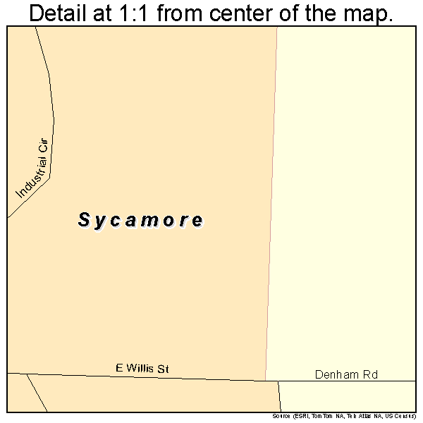 Sycamore, Georgia road map detail