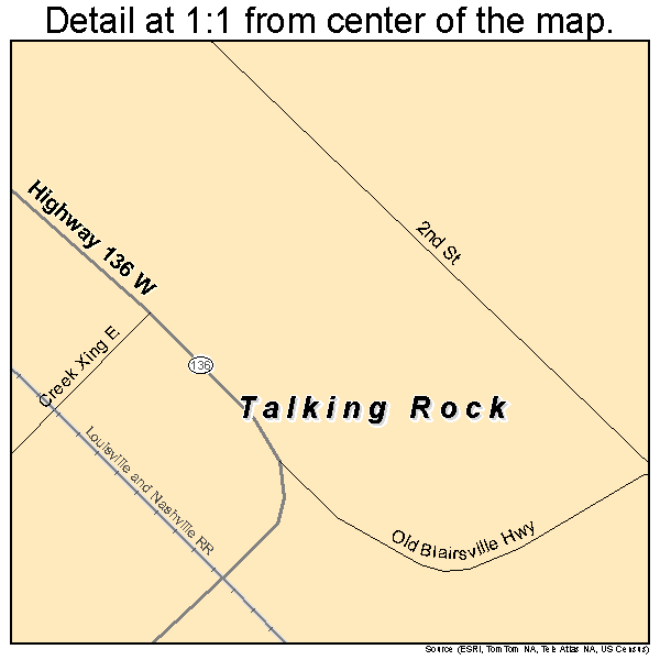 Talking Rock, Georgia road map detail